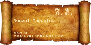 Nuszpl Magdolna névjegykártya